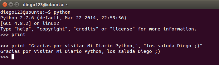 Sentencia print en Python