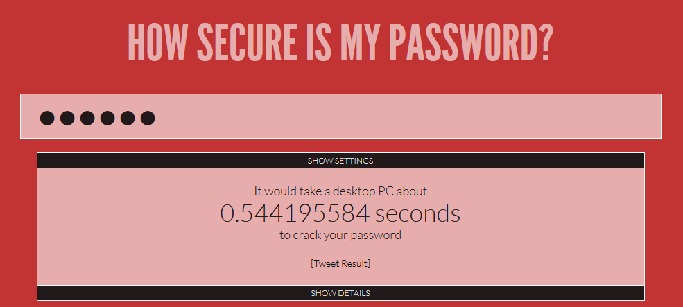 Seguridad del password